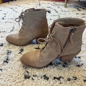 Sofft Suede Tan Lace Up Ankle Boots